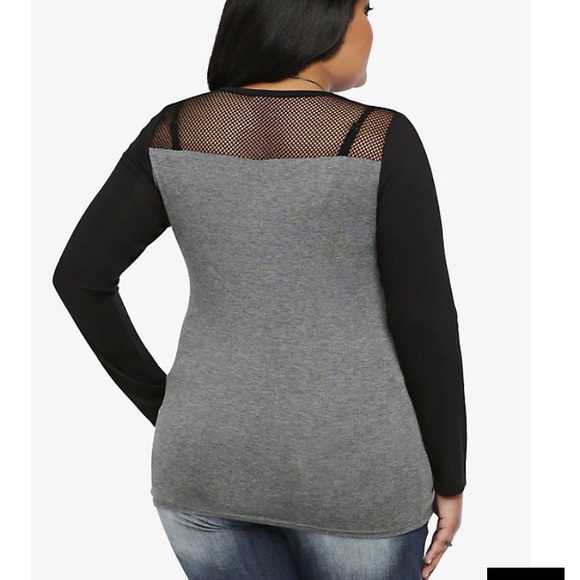 Torrid peekaboo illusion fishnet top - Picture 2 of 7